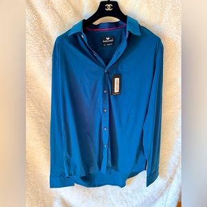 Buttercloth Men Navy Button Down Size XL Regular Fit